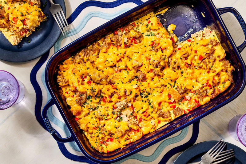 Pimiento Cheese-And-Sausage Croissant Casserole, Monte Cristo Breakfast Casserole, Tater Tot Breakfast Casserole, Blueberry-Croissant Breakfast Casserole, Sausage Breakfast Casserole, Best Breakfast Casserole, Creamy Egg Strata, Hashbrown Casserole, Croissant Bread Pudding, Pancake Casserole