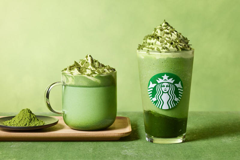 スターバックスコーヒー, 「玉露抹茶 フラペチーノ」, 「玉露抹茶ラテ」（Hot）, 「抹茶ホワイトモカ」（HOT/ICED）, 「もちmochi抹茶 ミルクティー」 （ICED/M）, 「もちmochi抹茶 ほっとミルクティー」（HOT/S）, 「宇治抹茶ラテフロート」, 「石臼挽き 宇治抹茶 ショコリキサー」 