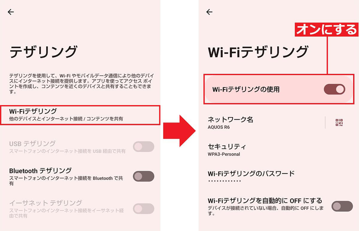 【1】「音楽プレイヤー」専用機にする, 【2】「電子書籍リーダー」専用機として使う, 【3】「ドライブレコーダー」や「カーナビ」として活用する, 【4】「子ども用スマホ」として使う, 【5】「モバイルWi-Fiルーター」として使用する, Wi-Fiルーターでテザリングする手順（Androidの場合）, 【6】「おサイフケータイ」専用にする
