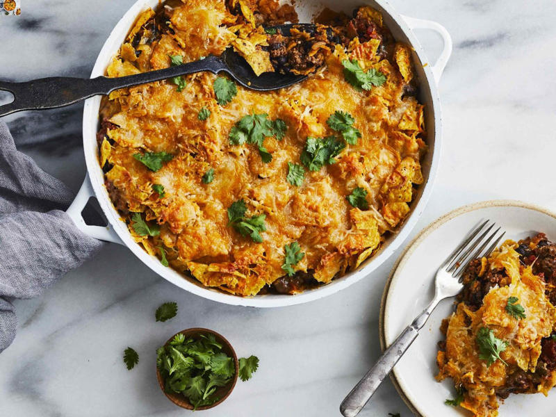 Twice-Baked Potato Casserole, Baked Mac And Cheese With Bacon, Party Potatoes, Croissant Breakfast Casserole, Cornbread Casserole, Buffalo Chicken Casserole, Two-Cheese Squash Casserole Recipe, Chicken Parmesan Casserole, Beefy Nacho Casserole, Heavenly Chicken Lasagna