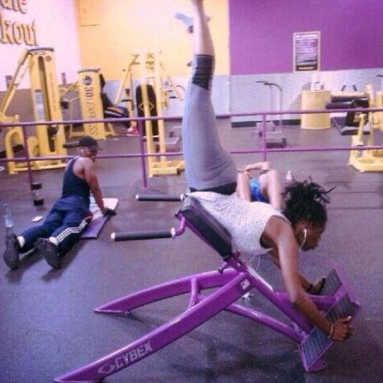 Reading the Newspaper on a Gym Machine, Man Using Gym Equipment Wrong, Guy Dressed Like Kill Bill at the Gym, Man Using an Exercise Ball in a Weird Way, Man Completely Confused by Gym Equipment, Man Reading the Newspaper, Old Lady Using Gym Machine Wrong, Guy Screaming While Exercising, Man Standing on Stacked Weights, Guy Bending Way Too Much While Lifting Weights, Woman Striking a Very Strange Pose, Weights on Her Back While on Her Phone, Woman Lying Down at the Gym Using Her Phone, Two-Wheel Scooter on a Treadmill, Woman Lying Down, Ignoring the Machine, Guy Carrying a Giant iPad on His Back, Full Cyclist Mode, Guy Eating at the Gym