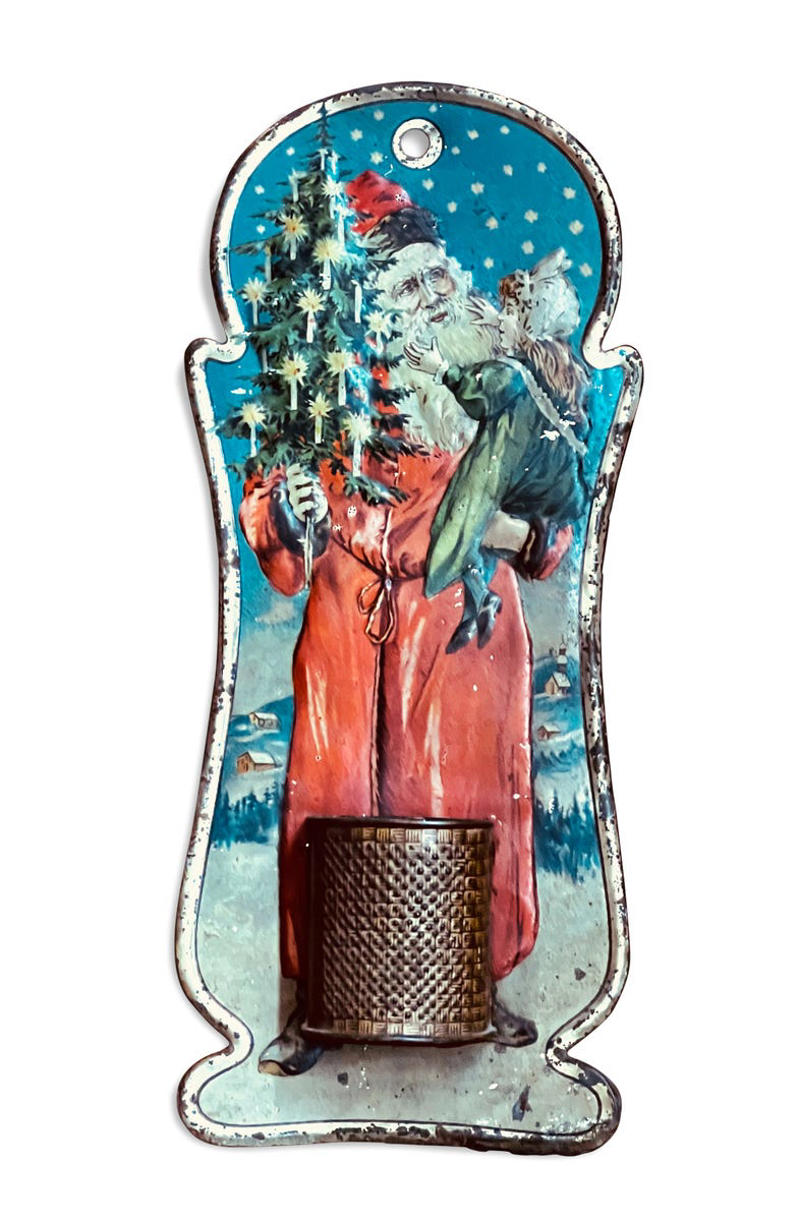 Victorian-Era Tartanware , Christmas Glassware , Tin Lithograph Tree Stands , Tom and Jerry Punch Bowl Sets , Goose Feather Trees , Brach's Candy Display Drums , Victorian-Era Embossed Match Holder , Lund Wooden Skis , Shiny Brite Ornaments 