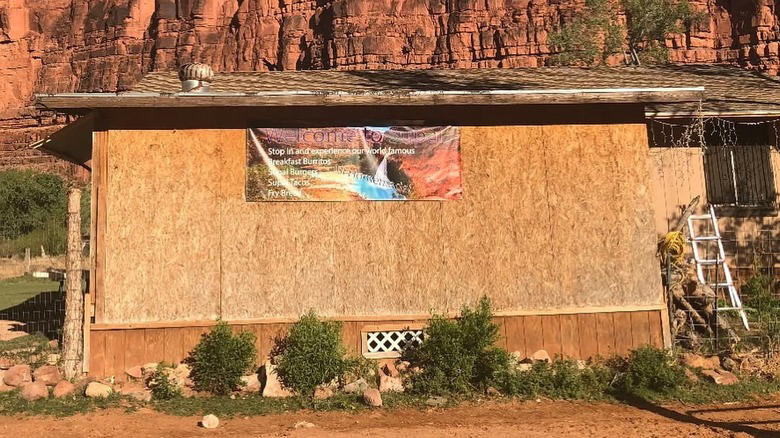The Havasupai Tribal Cafe (Supai, Arizona), Hell's Backbone Grill & Farm (Boulder, Utah), Magic Meadows Yurt (Crested Butte, Colorado), Seven Glaciers (Anchorage, Alaska), Little A'Le'Inn (Rachel, Nevada), The Lost Kitchen (Freedom, Maine), Crowbar Cafe & Saloon (Shoshone, California), The Saltry Restaurant (Halibut Cove, Alaska), Tennessee Pass Cookhouse (Leadville, Colorado), Pizza Pi VI (Saint Thomas, US Virgin Islands), Montana Dinner Yurt (Big Sky, Montana), Cabbage Key Inn & Restaurant (Cabbage Key, Florida), The Crystal Restaurant, Grand Canyon Caverns (Peach Springs, Arizona)
