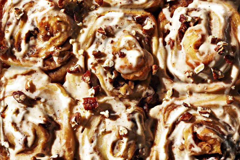 Sour Cream Banana Bread, Brown Butter–Pecan Cinnamon Rolls, Coffee Cake with Cinnamon Streusel, Blueberry and Meyer Lemon Breakfast Pastry, Strawberry Crème Fraîche Biscuits, Orange Soufflé Coffee Cake, Blueberry Muffin Cookies, Sour Cherry Scones and Ginger-Marmalade Cream, Kardemummabullar (Swedish Cardamom Buns), Almond Croissants, Chocolate Chip Zucchini Bread, Lemon Poppy Seed Muffins, Cinnamon-Apple Babka, Old-Fashioned Buttermilk Doughnuts, Lemon-Blueberry Yogurt Loaf Cake, Cranberry-Almond Biscotti, Bakewell Coffee Cake, Pain au Chocolat, Glazed Lemon-Ginger Scones, Cherry and Cream Cheese Kolaches, Jam Doughnut Muffins, Carrot-Bran Muffins, Earl Grey Tea Bread, Raspberry-Swirl Sweet Rolls