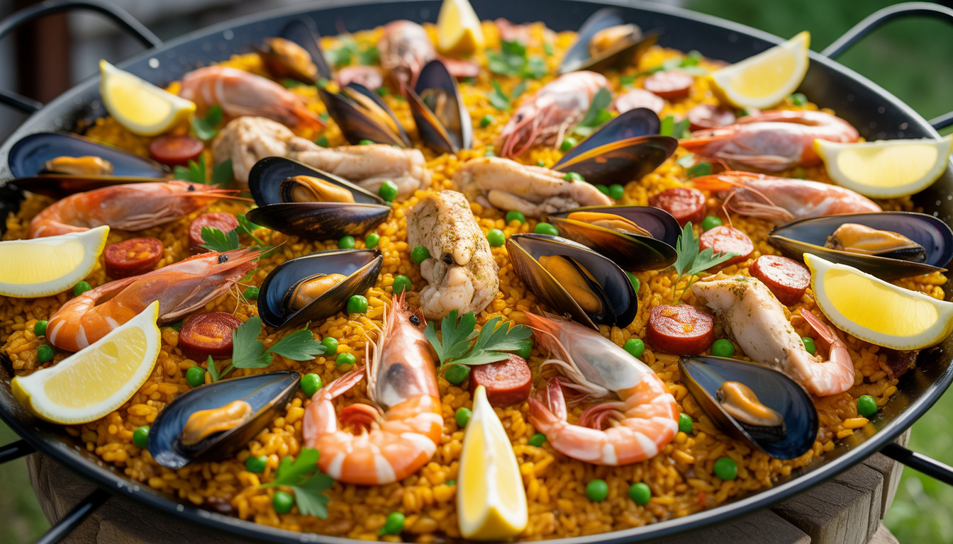 1. Pad Thaï - Thailand, 2. Tacos al Pastor - Mexico, 3. Royal Couscous - Morocco, 4. Neapolitan pizza - Italy, 5. Putin - Quebec, 6. Butter Chicken - India, 7. Bibimbap - South Korea, 8. Bouillabaisse - France, 9. Lamb tagine - Morocco, 10. Sushi - Japan, 11. Chili con carne - United States/Mexico, 12. Paella - Spain, 13. Goulash - Hungary, 14. Falafel - Middle East, 15. Fish and Chips - United Kingdom