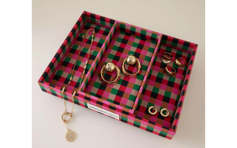 Jewellery care: the do’s and don’ts, How to organise jewellery at home, How to organise jewellery for travel, Jewellery and Watch Boxes, Smythson 3 Drawer Jewellery Box in Panama, DIOR Large Jewelry Box, Jonathan Adler Le Wink Lacquer Jewelry Box, Morici Venezia Cannaregio Wood Inlay Watch Box, WOLF Sophia jewellery box, Mijmoj Personalised Cufflinks Tray And Watch Stand, Vlando Faux Leather Jewellery Box, Travel jewellery boxes, Stackers Sleek Necklace Travel Jewellery Box, Blush Pink, Missoma Leather Jewellery Roll, Oliver Bonas Pink &amp; Green Stripe Velvet Jewellery Box, Lisa Angel Moon and Sun Mauve Pink Velvet Round Travel Jewellery Case, Marla Aaron Baby Everything Jewellery Box, Hanging Jewellery Displays, Anthropologie Brass Rose Jewellery Rack, Oliver Bonas Gold &amp; Glass Cream Boucle Jewellery Stand, Amazon 3 Tier Bracelet Holder Display, Jewellery bowls, dishes and trays, Shrimps x Daisy London Trinket Tray, Bella Freud Love Is The Drug Trinket Tray, Habitat Checkered Trinket Tray - Brown