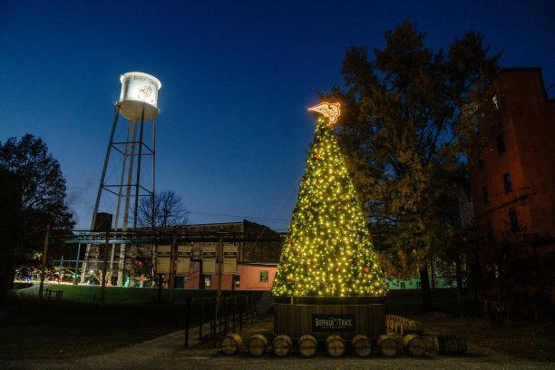 Gardens Aglimmer at Waterfront Botanical Gardens, Paristown's Fête de Noël, Shaker Village Illuminated Evenings, Southern Lights at the Kentucky Horse Park, Spirited Nights at Buffalo Trace Distillery, The Ultimate Christmas Town, Bardstown, Kentucky