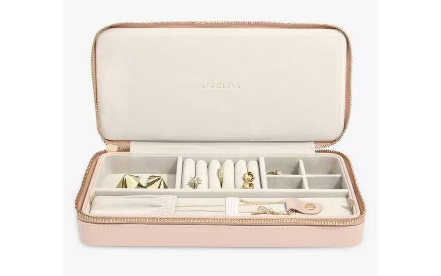 Jewellery care: the do’s and don’ts, How to organise jewellery at home, How to organise jewellery for travel, Jewellery and Watch Boxes, Smythson 3 Drawer Jewellery Box in Panama, DIOR Large Jewelry Box, Jonathan Adler Le Wink Lacquer Jewelry Box, Morici Venezia Cannaregio Wood Inlay Watch Box, WOLF Sophia jewellery box, Mijmoj Personalised Cufflinks Tray And Watch Stand, Vlando Faux Leather Jewellery Box, Travel jewellery boxes, Stackers Sleek Necklace Travel Jewellery Box, Blush Pink, Missoma Leather Jewellery Roll, Oliver Bonas Pink &amp; Green Stripe Velvet Jewellery Box, Lisa Angel Moon and Sun Mauve Pink Velvet Round Travel Jewellery Case, Marla Aaron Baby Everything Jewellery Box, Hanging Jewellery Displays, Anthropologie Brass Rose Jewellery Rack, Oliver Bonas Gold &amp; Glass Cream Boucle Jewellery Stand, Amazon 3 Tier Bracelet Holder Display, Jewellery bowls, dishes and trays, Shrimps x Daisy London Trinket Tray, Bella Freud Love Is The Drug Trinket Tray, Habitat Checkered Trinket Tray - Brown