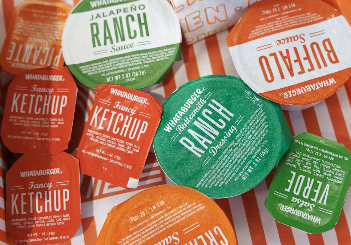 The Whataburger, Onion Rings, Honey Butter Chicken Biscuit, Dr Pepper Blackberry Shake, French Fries, Spicy Chicken Sandwich, Patty Melt, Strawberry Shake, The Sauces, Chicken Strips