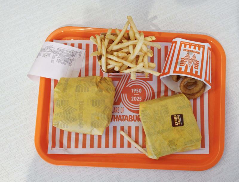 The Whataburger, Onion Rings, Honey Butter Chicken Biscuit, Dr Pepper Blackberry Shake, French Fries, Spicy Chicken Sandwich, Patty Melt, Strawberry Shake, The Sauces, Chicken Strips