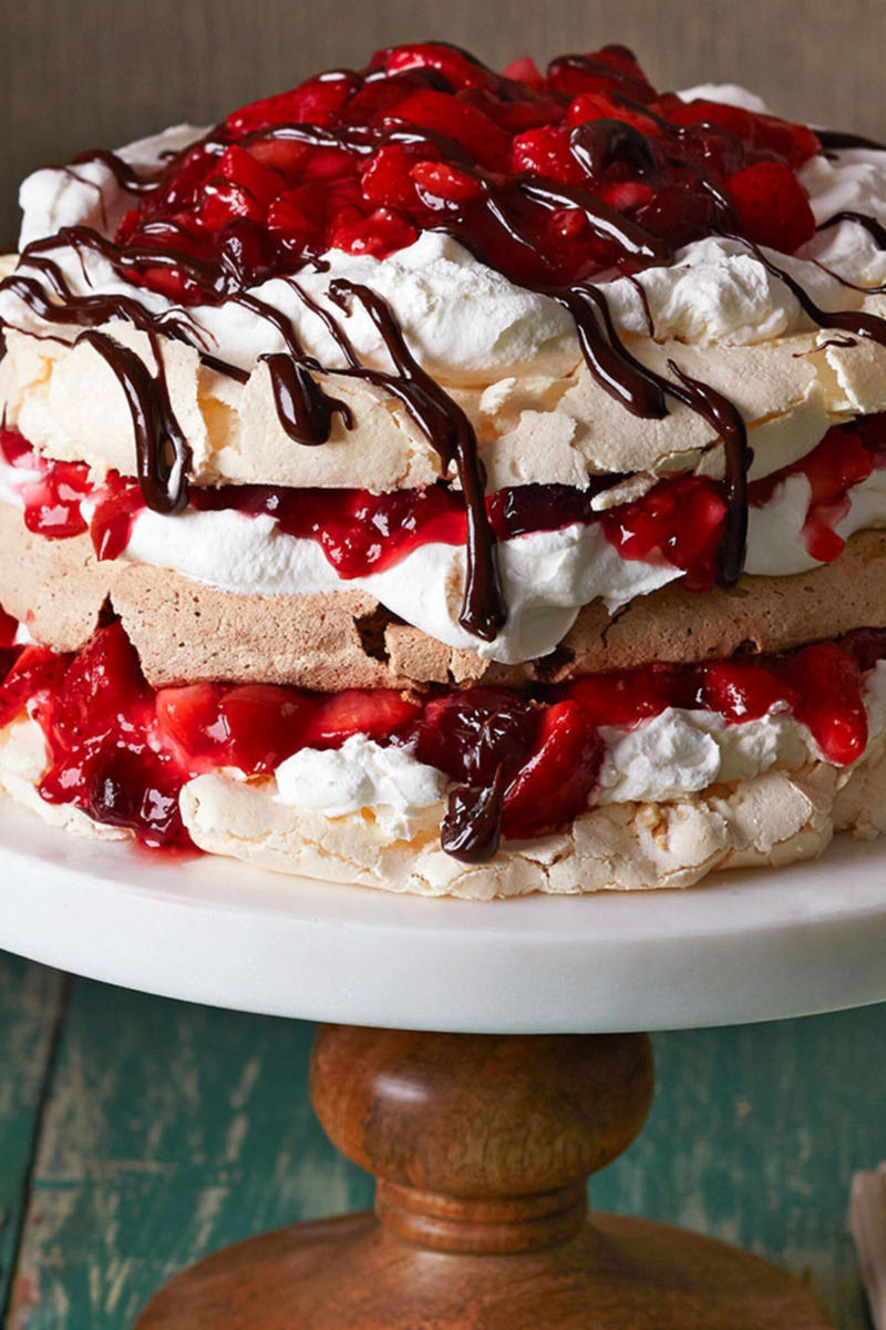 Best pavlova recipes,      Christmas cherry berry pavlova stack   ,      Triple layer pavlova with cherry berry sauce   ,      Best pavlova recipe   ,      Pavlova Christmas tree topped with strawberries and passionfruit   ,      Caramelised pineapple, mango and coconut pavlova   ,      Upside-down pavlova recipe   , What is pavlova made of? , What is the story behind pavlova? , Is pavlova raw egg?