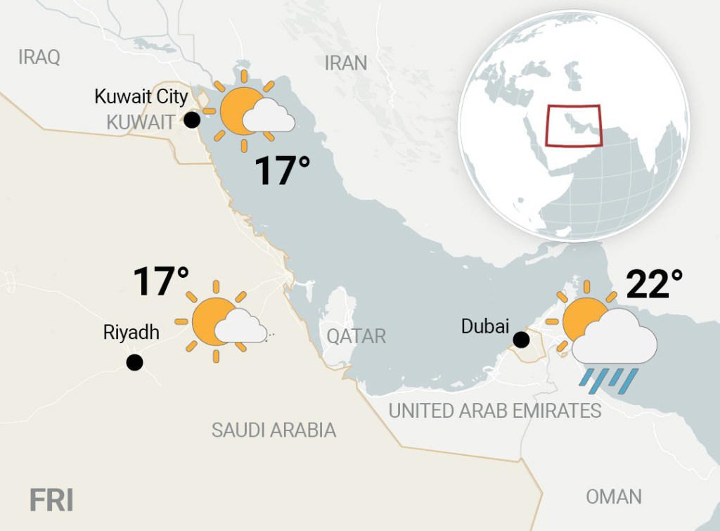 What is the weather forecast for Dubai?
