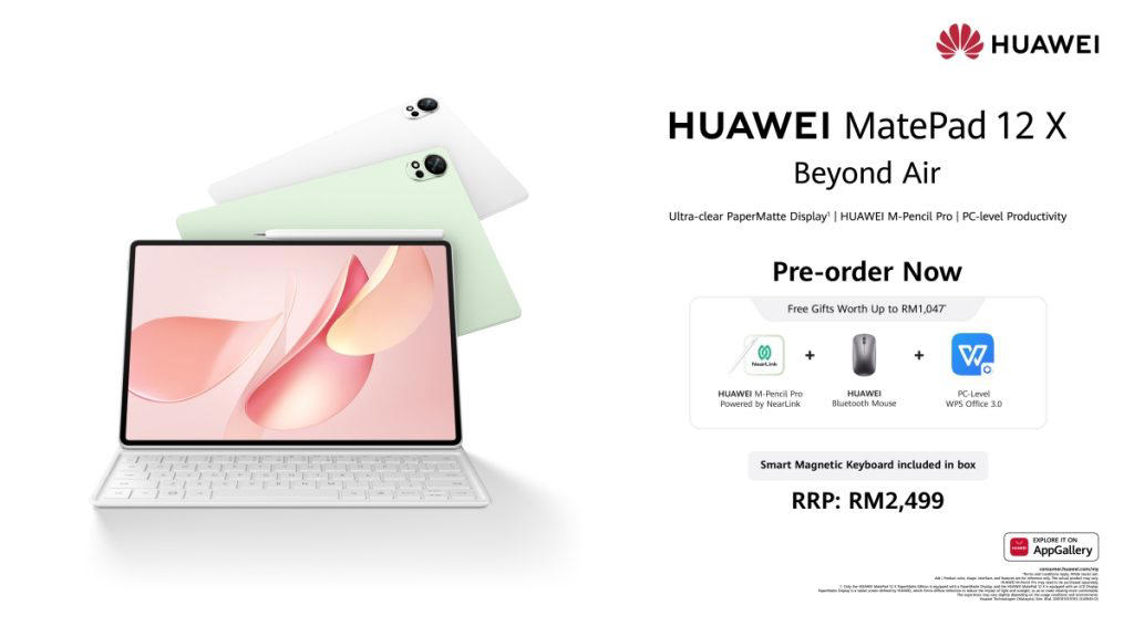 Bringing Desktop-Style Productivity to a Tablet, A Display Built for Long Working Sessions, Smarter, More Intuitive Input with the HUAWEI M-Pencil Pro, HUAWEI Notes and GoPaint: Built-In Productivity and Creativity Tools, Slim Design, Strong Performance, and All-Day Power, Get the HUAWEI MatePad 12 X 2026 today