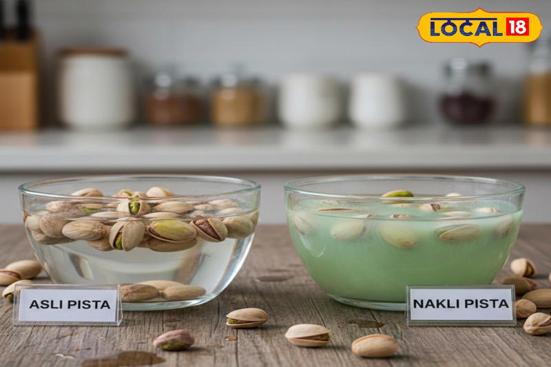 A simple test is to soak pistachios in water for about an hour. Real pistachios remain intact without releasing colour or changing taste. Fake or dyed pistachios, however, may release colour into the water, making them easy to identify.