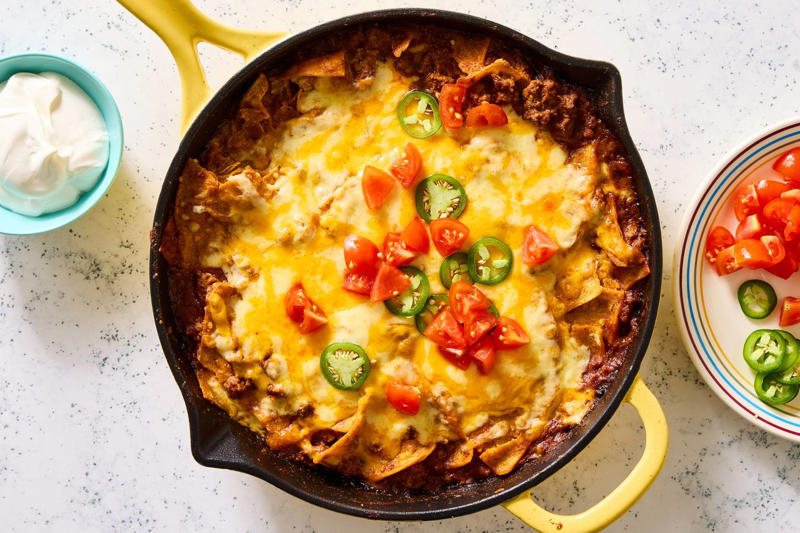 Enchilada Skillet, Italian Pasta Salad, Crispy Chicken With Zucchini and Shallots, 3-Ingredient Dumpling Salad, Turkey Taco Bowls, Creamy One Pot Pasta with Zucchini, 5-Ingredient One-Pot Chicken and Rice, Dolma and Ground Beef Skillet, Easy Lasagna Soup, 4-Ingredient Chicken Pot Pie, Feta and Tomato-Stuffed Spaghetti Squash, Tomato-Spinach White Beans, One-Pan Ravioli With Sausage, Lemony Zucchini Pasta, 5-Ingredient Braised Cabbage “Lasagna”, Italian Sausage and Rice Bake, 5-Ingredient Chicken and Rice Soup, One-Pot Caprese Orzo, Sausage White Bean Soup, Sheet Pan Salmon and Broccolini