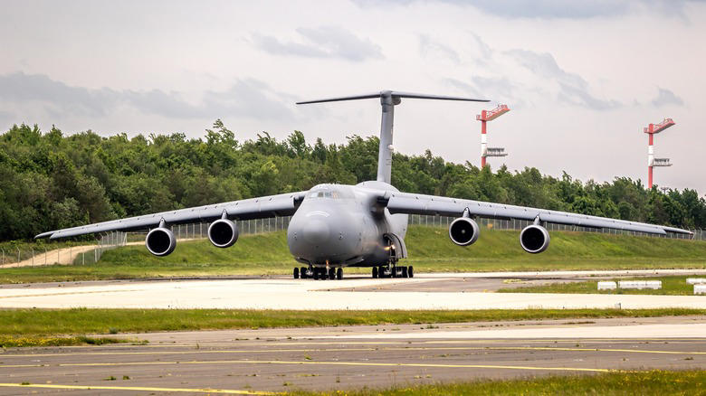 Airbus BelugaXL -- 40,956 square feet, Airbus A340-600 -- 51,469 square feet, Antonov An-124-100 Ruslan -- 54,480 square feet, Lockheed Martin C-5M Super Galaxy -- 55,210 square feet, Boeing 747-8 -- 56,145 square feet