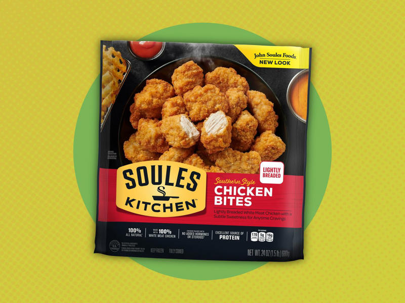 Great Value Secret Sauce, Great Value Sausage, Egg, & Cheese Maple Griddle Sandwich, Bettergoods Lightly Breaded White Meat Chicken Bites, Great Value Spicy Chicken Nuggets, Soules Kitchen Southern-Style Chicken Bites, Great Value Famous Chicken Fingers, Odom’s Tennessee Pride Chicken Buttermilk Biscuits, Great Value Fully Cooked Original Pork Sausage Patties, Delimex Chicken Taquitos in Corn Tortilla