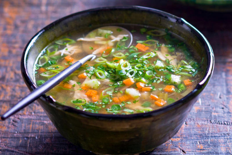      Chicken Mulligatawny Soup   ,      Tom Yum Chicken Noodle Soup   ,      Tuscan Tomato and Bean Soup   ,      Cannellini and Chorizo Soup   ,      Fast Ed’s Ham Hock, Potato and Leek Soup   