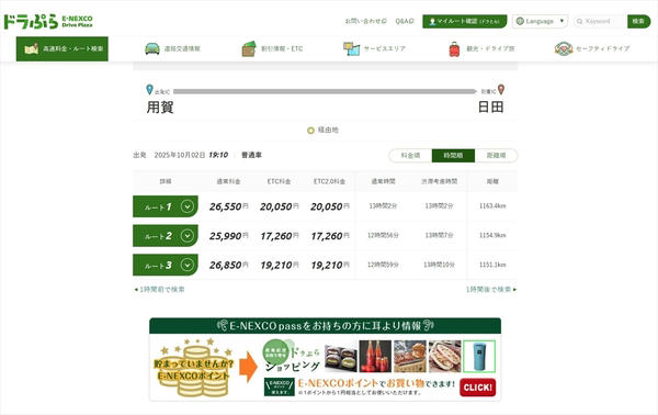 オートポリスまでは自走の方がラクで安い？, 15時に東京・用賀出発！ 果たして何時に着くのか, 名古屋から大阪まで駆けぬけるも燃料は余裕, ついに広島で給油ランプが！ 初めての給油, 九州上陸！ 高速代は予定より安かった, e-POWERは高速道路で燃費が悪いわけではなかった！