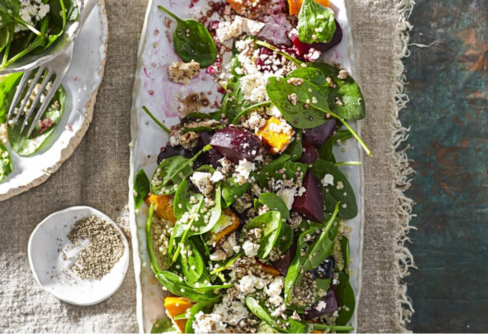 Our Best Salad Recipes, Mediterranean Prawn Salad , Smoky Texan Chicken with Ranch Salad , Lamb with Chickpea and Avocado Salad , Charred Potato Caesar Salad , Bacon and Corn Pasta Caesar Salad , Sweet Chilli Chicken and Pineapple with Salad , Spicy Sausages with Pineapple Rice Salad , Tuscan Steaks with Olive Avocado Salad , Thai Fish and Prawn Cakes with Asian Salad