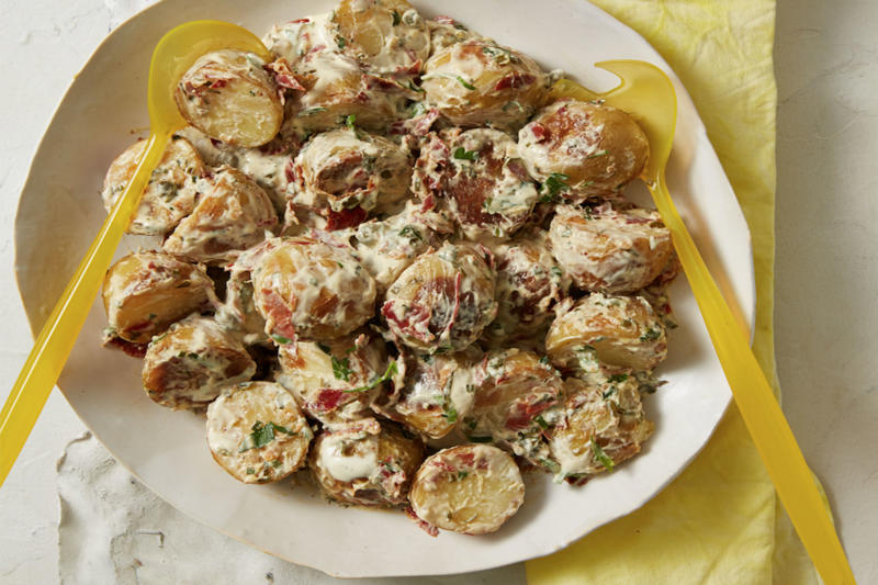 Our Best Salad Recipes, Mediterranean Prawn Salad , Smoky Texan Chicken with Ranch Salad , Lamb with Chickpea and Avocado Salad , Charred Potato Caesar Salad , Bacon and Corn Pasta Caesar Salad , Sweet Chilli Chicken and Pineapple with Salad , Spicy Sausages with Pineapple Rice Salad , Tuscan Steaks with Olive Avocado Salad , Thai Fish and Prawn Cakes with Asian Salad