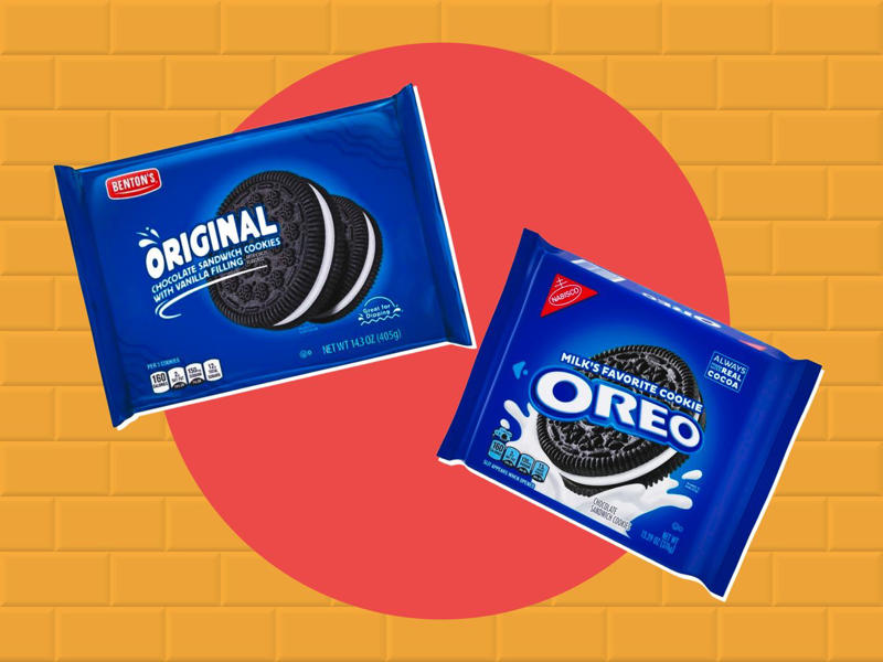 Aldi Copycats That Are Better Than the Original, According to Customers, Burman’s Tomato Ketchup, Benton’s Peanut Butter Filled Cookies, L’oven Pre-Sliced Plain Bagels