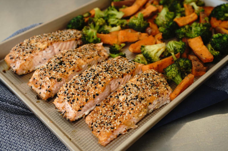 Everything Salmon Sheet Pan Dinner, Pesto Pasta with Chicken, Grilled Cod with Spinach and Tomatoes, Creamy Asparagus Pasta, Lemon Pasta with Chicken, Waffled Falafel, Sheet Pan Lemon Butter Garlic Shrimp with Asparagus, Pasta with Peas and Sausage, Weeknight Skillet Slaw, Easy Sheet Pan Fish Tacos, Savory Sea Scallops and Angel Hair Pasta, Quick and Easy Chicken Piquant, Southwest Chicken Salad, Gnocchi Primavera, Quick and Easy Pancit, Scrumptious Salmon Cakes, Delicious Black Bean Burritos