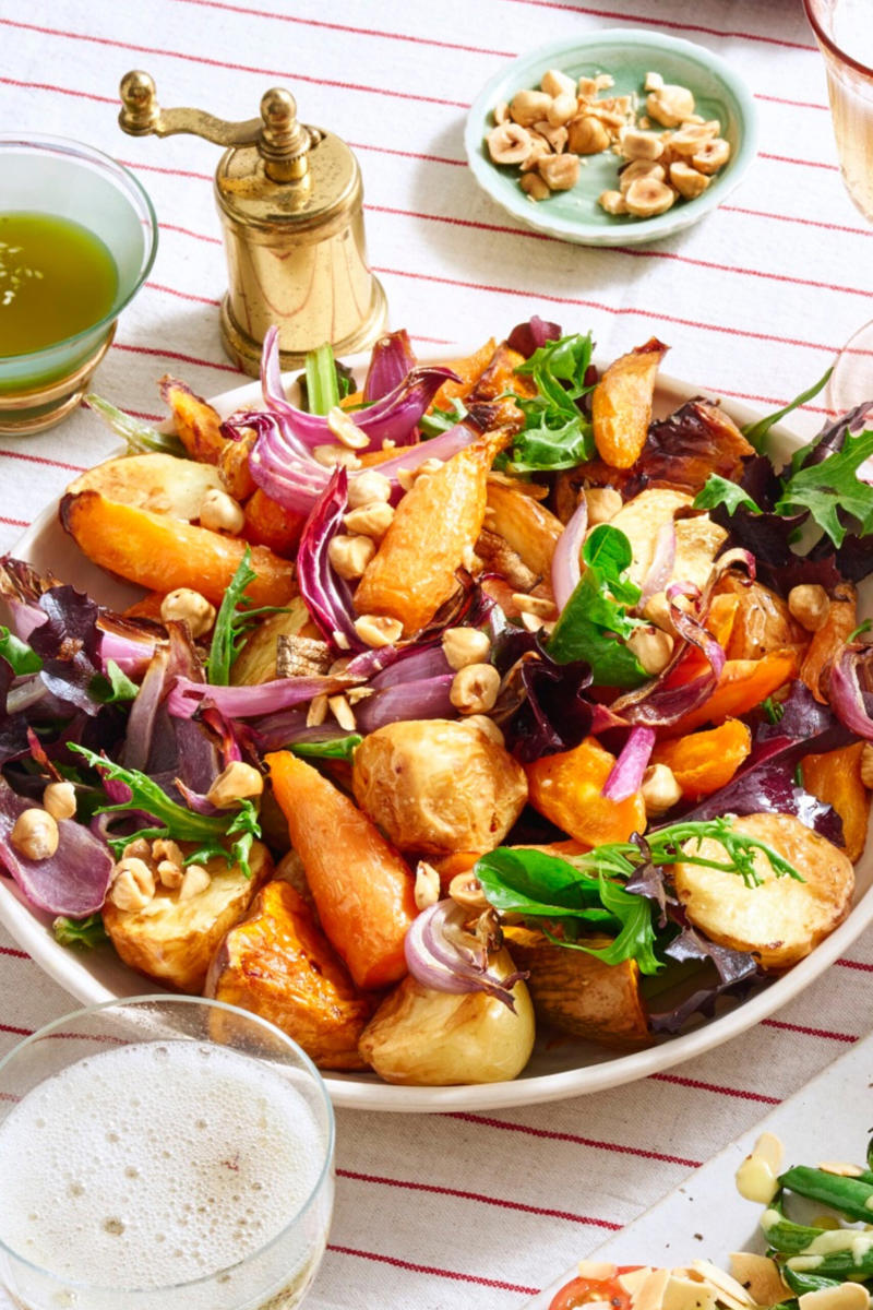 100 healthy dinner recipes your family will love, Eggplant pillows (Cuscini di melanzane) , Ginger fish stir fry , Grilled salmon and cos salad , Kale falafel salad with toasted pine nuts and hummus