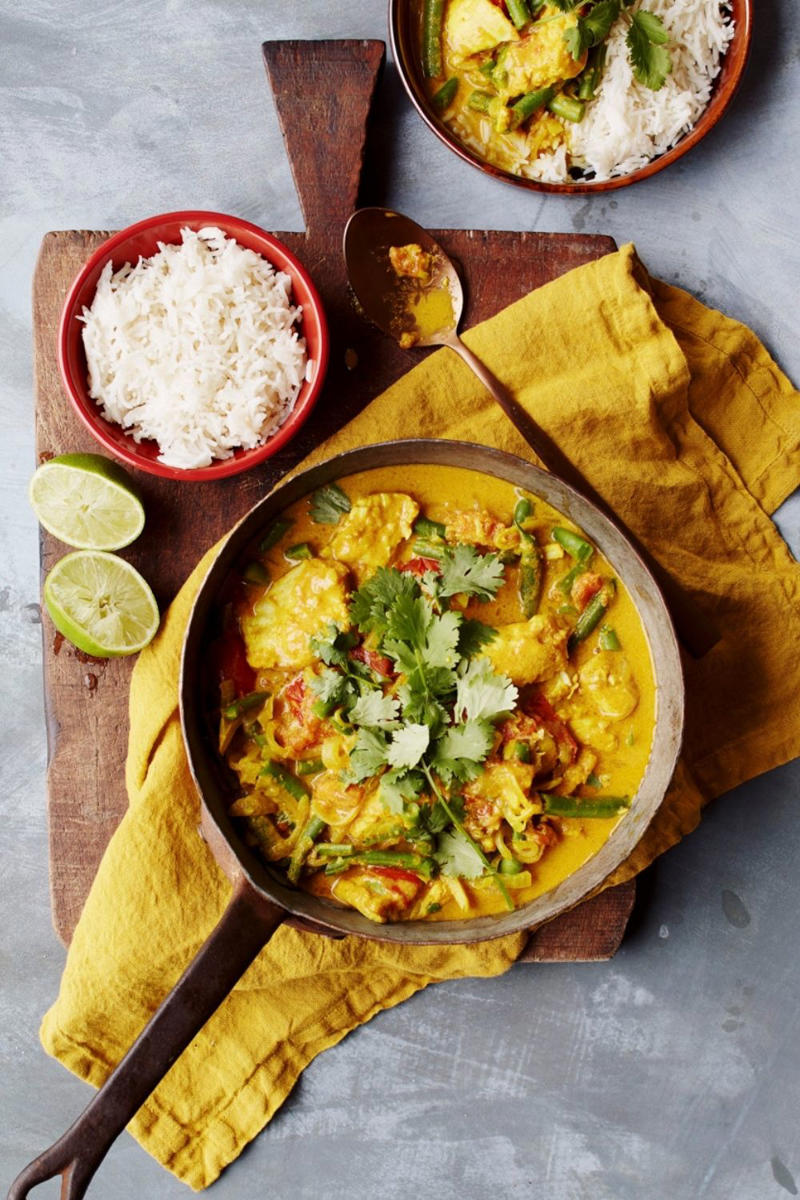 100 healthy dinner recipes your family will love, Eggplant pillows (Cuscini di melanzane) , Ginger fish stir fry , Grilled salmon and cos salad , Kale falafel salad with toasted pine nuts and hummus
