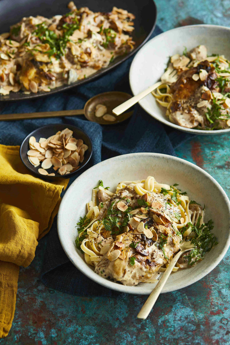 100 healthy dinner recipes your family will love,      Eggplant pillows (Cuscini di melanzane)   ,      Ginger fish stir fry   ,      Grilled salmon and cos salad   ,      Kale falafel salad with toasted pine nuts and hummus   