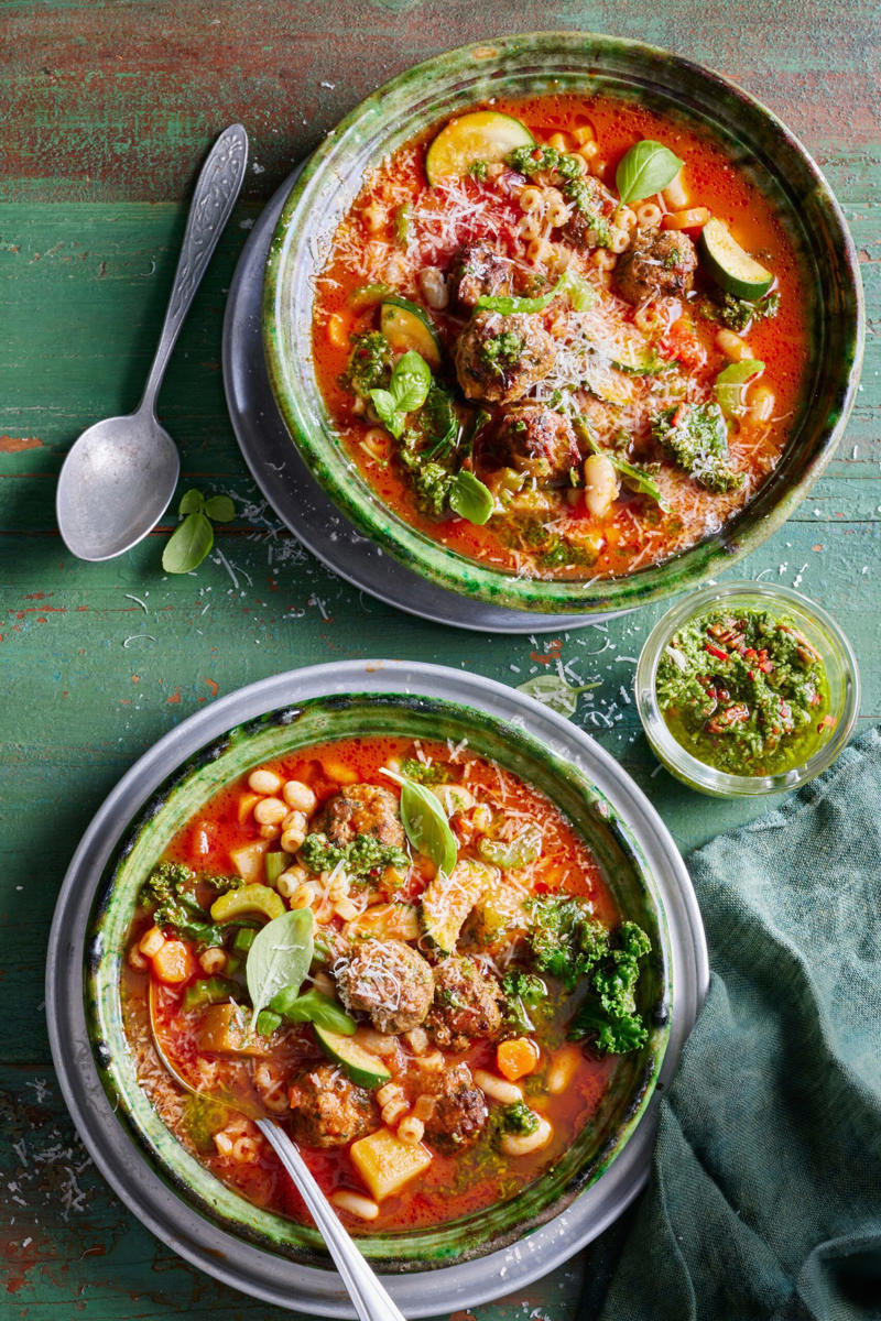 100 healthy dinner recipes your family will love, Eggplant pillows (Cuscini di melanzane) , Ginger fish stir fry , Grilled salmon and cos salad , Kale falafel salad with toasted pine nuts and hummus