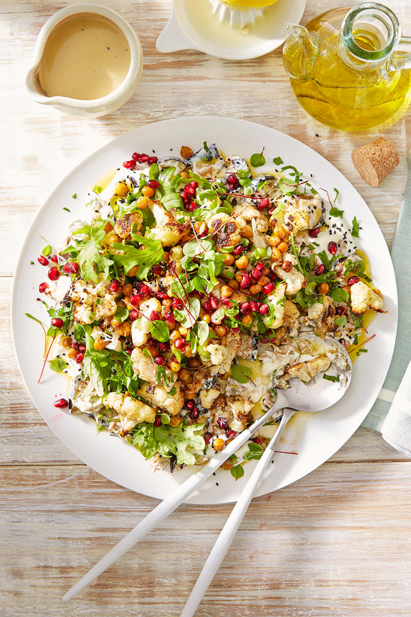 100 healthy dinner recipes your family will love, Eggplant pillows (Cuscini di melanzane) , Ginger fish stir fry , Grilled salmon and cos salad , Kale falafel salad with toasted pine nuts and hummus