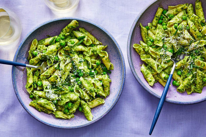 Herb Guacamole, Buttery Irish Cabbage, Pandan and Coconut Cake, Espagueti Verde (Green Spaghetti), Prosciutto-Wrapped Halibut with Asparagus Sauce, Gingery Creamed Kale and Cabbage, Pistachio-Chocolate Snacking Cake, Sauce Verte, A Perfect Pot of Lentils, Restorative Ginger and Turmeric Noodle Soup, Wedge Salad with Tahini Green Goddess Dressing, Green Curry, Mafaldine with Pea Shoot—Meyer Lemon Pesto, Spring Pea Chaat with Lemon Raita, Palak "Paneer" with Pressed Fresh Ricotta, Tiger Salad with Green Tea Noodles, Vignarola (Springtime Vegetable Stew), Spiced Chimichurri with Cilantro and Dijon, Linguine with Frenched Green Beans and Parsley Pesto, Grilled Lamb Chops with Herby Yogurt Sauce, Trinidadian Green Seasoning, Smashed Fava Beans on Toast with Pecorino and Mint, Chow Dau Miu (Garlicky Stir-Fried Pea Sprouts), Creamy Vegan Pasta with Greens, Peas, and Lemon Zest, Shorbat Jarjir (Rocket Soup), Chilled English Pea Soup with Crab and Meyer Lemon, Risotto with Parsley Puree and Caramelized Garlic, Lemony Barley Salad with Kale Pesto, Creamy Spinach Soup with Dill, Matcha Tea Cake Cookies, Broccoli-Spinach Soup with Crispy Broccoli Florets and Croutons