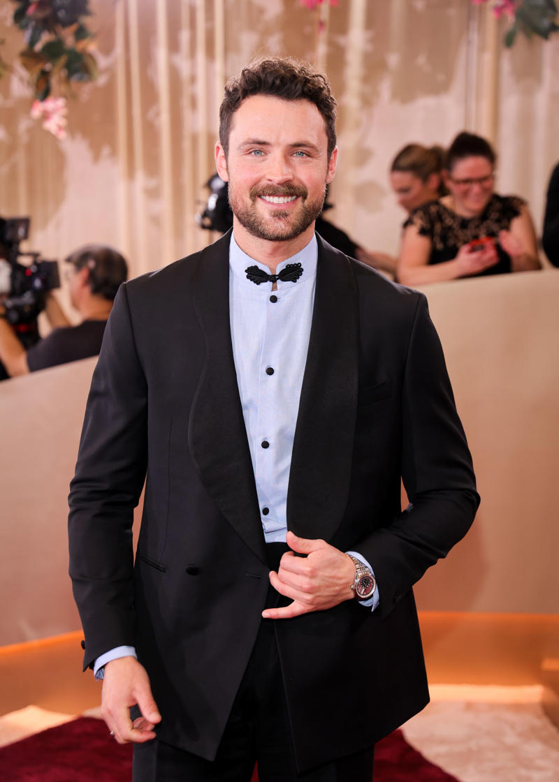 Stellan Skarsgård’s Omega Seamaster Aqua Terra Shades Moonshine Gold, Sterling K. Brown’s Audemars Piguet Royal Oak Perpetual Calendar, Timothée Chalamet’s Urban Jürgensen UJ-2, Chris Pine’s Cartier Tank Louis Cartier, Walton Goggins’ Cartier Tonneau, John Krasinski’s Glashütte Original Vintage Sixties, Colman Domingo’s Omega Speedmaster 38MM, Paul Mescal’s Cartier Tortue, Dwayne Johnson’s Chopard Alpine Eagle Frozen Summit, Jeremy Allen White’s Louis Vuitton Tambour, Wagner Moura’s Omega De Ville Trésor 40 mm, Jake Lacy’s Jaeger-LeCoultre Reverso Duoface Small Seconds, Glen Powell’s Omega Seamaster Aqua Terra 150M Moonshine Gold, Tramell Tillman’s Audemars Piguet Royal Oak “Jumbo” Extra-Thin Openworked, Oscar Isaac’s Bulgari Octo Finissimo, Marlon Wayans’ Omega Speedmaster Canopus Gold, Jacob Elordi’s Cartier Tank Normale, Adam Brody’s Jaeger-LeCoultre Reverso Tribute Monoface Small Seconds, Kumail Nanjiani’s Vacheron Constantin Overseas Perpetual Calendar Ultra-Thin, Orlando Bloom’s Porsche Design Chronograph 1 - 1975 Limited Edition, Benny Blanco’s Jacob & Co., Connor Storrie’s Tiffany & Co. Union Square, Leonardo DiCaprio’s Rolex Cosmograph Daytona “Le Mans”, Hudson Williams’ Bulgari Serpenti, Nick Jonas’s Fossil Carraway, George Clooney’s Omega Seamaster Aqua Terra 150M, Dylan Efron’s TAG Heuer Carrera Astronomer 39mm, Luke Grimes’ Blancpain Villeret Quantième Complet