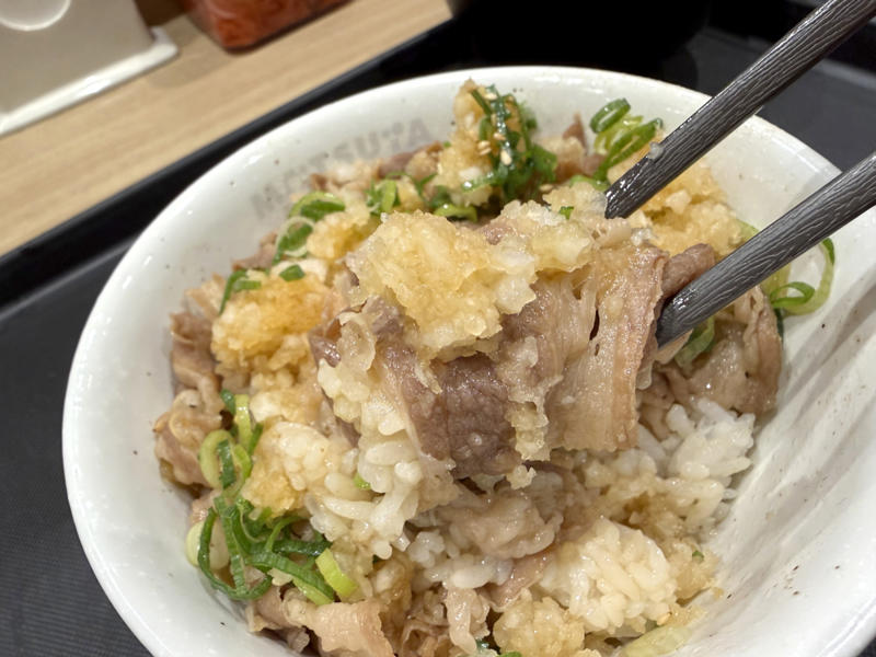 ・アレンジ系牛丼時代, ・鉄板の鬼おろし, ・3種類を食べ比べ, ・味はほぼほぼ同じ, ・値段は100円違う