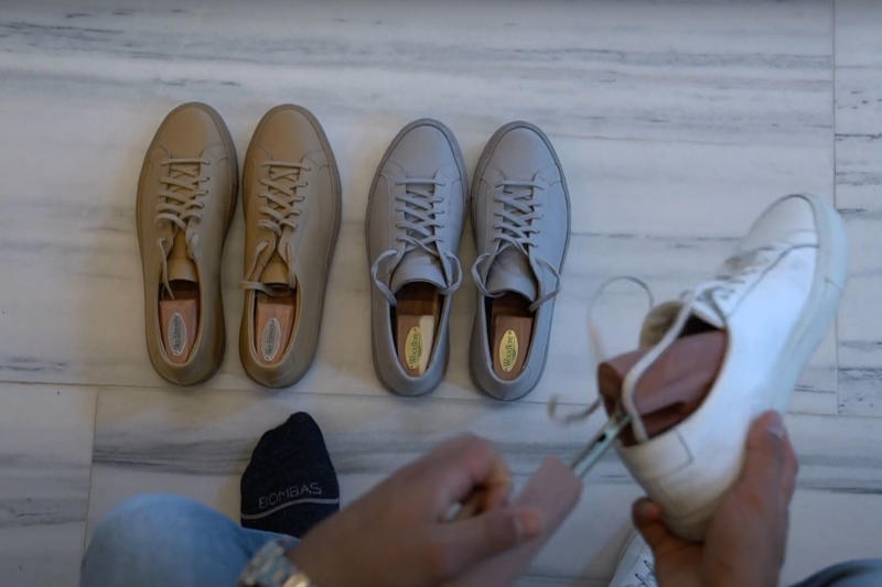 Common Projects Achilles Low , Nike Air Force 1 '07 , Adidas Stan Smith , Cole Haan GrandPro Rally , Maison Margiela Replica , Axel Arigato Clean 90 , Balenciaga Track Sneaker , Fila Disruptor II , Yeezy Foam Runner , Skechers D'Lites , Nike Roshe One , Converse All-Star Lugged , Reebok Zig Kinetica , Golden Goose Superstars