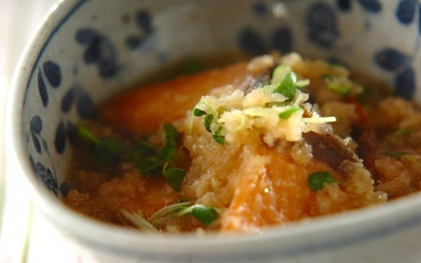 揚げサバのみぞれ煮, 揚げカレイとナスのみぞれ煮, 大葉入りつくねのみぞれ煮, 厚揚げのみぞれ煮, 大根と厚揚げ みぞれ煮 10分でできる人気レシピ