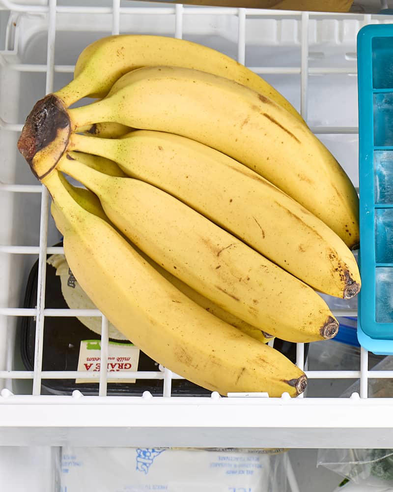 So, What Is the Best Way to Store Bananas?, A Few Notes on Methodology, Banana Storing Method: In the Freezer, Banana Storing Method: In the Fridge, Banana Storing Method: On the Counter, Banana Storing Method: On a Hook, Banana Storing Method: Stems Wrapped with Plastic Wrap, Banana Storing Method: In a Plastic Produce Bag, Banana Storing Method: Stems Wrapped with Foil, Overall Key Takeaways, The Perfect Soft Boiled Egg, Further Reading