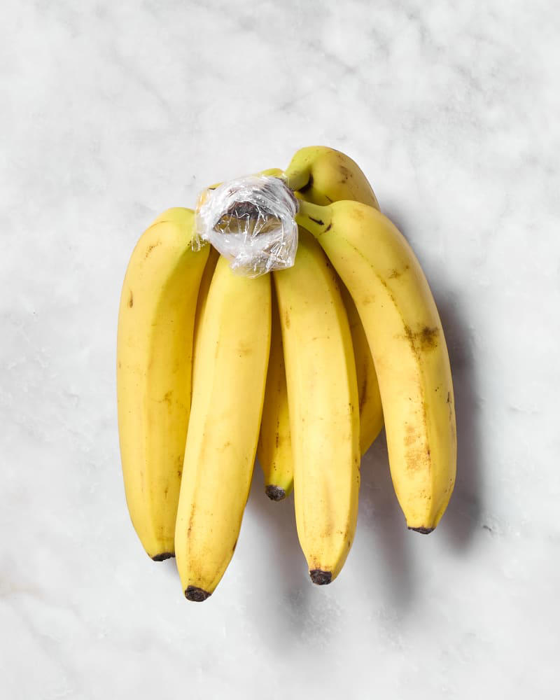 So, What Is the Best Way to Store Bananas?, A Few Notes on Methodology, Banana Storing Method: In the Freezer, Banana Storing Method: In the Fridge, Banana Storing Method: On the Counter, Banana Storing Method: On a Hook, Banana Storing Method: Stems Wrapped with Plastic Wrap, Banana Storing Method: In a Plastic Produce Bag, Banana Storing Method: Stems Wrapped with Foil, Overall Key Takeaways, The Perfect Soft Boiled Egg, Further Reading