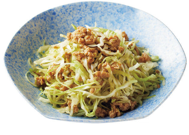 ほぐし具合で食感も変わる＜ひき肉＞を使った副菜, 合びき肉とブロッコリーのトマトスープ, ひき肉とにんじんの梅バター蒸し, 肉みそとキャベツのサラダ, ひき肉と白菜の甘辛そぼろ煮, ひき肉とれんこんのスパイシーソースきんぴら, ひき肉と大根のペッパーチーズ蒸し