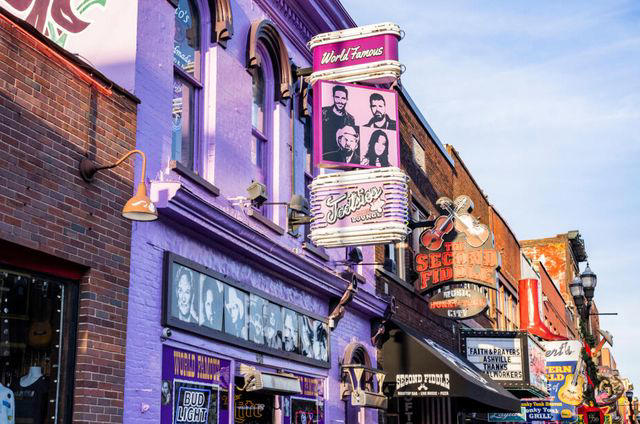 King Street: Charleston, South Carolina, State Street: Bristol, Tennessee, and Bristol, Virginia, Lower Broadway: Nashville, Tennessee, Broughton Street, Savannah, Georgia, Beale Street: Memphis, Tennessee, Duval Street: Key West, Florida