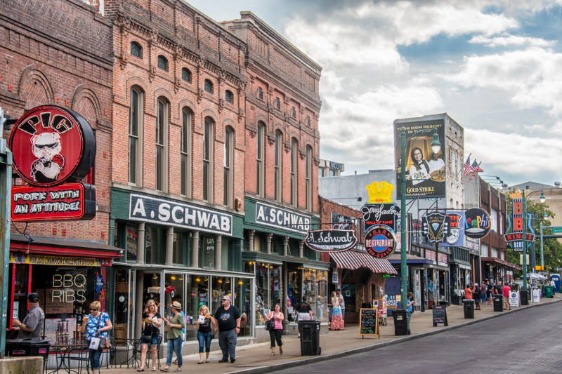 King Street: Charleston, South Carolina, State Street: Bristol, Tennessee, and Bristol, Virginia, Lower Broadway: Nashville, Tennessee, Broughton Street, Savannah, Georgia, Beale Street: Memphis, Tennessee, Duval Street: Key West, Florida