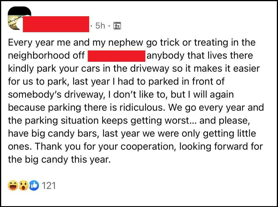 Holiday Guilt and Sob-Story Scams, Outrageous Online Haggle Requests, Playing the Sympathy Card, Freebies at Weddings, Babysitting, and Birthdays, Teaching a Lesson, Playing the Game, Water it Down, Wedding Snub, Six Strings, Zero Tact, Work for Free, Mates Rates, Dampen the Mood, How Sweet, Black Friday Disappointment, Throw the Book at Thieves, Thank You for Your Non-Service, Very Important Customer, Garage Sale Scandal, Say Yes to the Dress, Don’t Bite the Hand That Feeds You, Free Tickets?, What a Car Crash, Shape Up, When the Math Aint Mathing, All Vets Are Off, Driving Us Crazy, Daylight Robbery, Practically Perfect in Every Way, Birthday Present Backlash, A Big Ask, The Sausage Thief, Broken Record, No Good Deed Goes Unpunished, Dine and Dash, Points Were Made, Penny-Pinching Prenuptials, Clean Up Your Manners, Wife Material, True Bully, Think of the Children, Take It or Leave It, Hard Luck Tale, The Rich Get Richer, Teen Discount, Birthday Wishes, Pizza Party, Tinder Fail, Birthday Boldness, Trick or Treat?, Looking Back at It All, Why People Push For Discounts, When Asking Crosses The Line, How Sellers Can Handle It, Parting Thought: Be Human