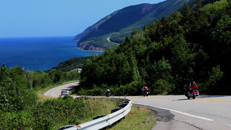 Pacific Coast Highway (California, USA), Scottish Highlands (Scotland), Sturgis Motorcycle Rally (South Dakota, USA), Amalfi Coast (Italy), Transfagarasan Highway (Romania), Ruta Cuarenta (Argentina), Great Ocean Road (Australia), Cabot Trail (Nova Scotia, Canada)
