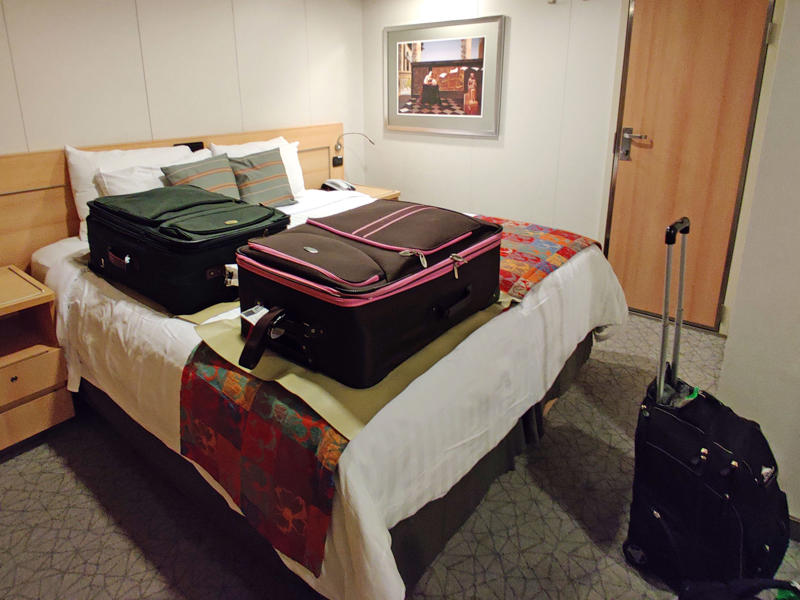 The rooms on board can be small, so it's a good idea to unpack your belongings.