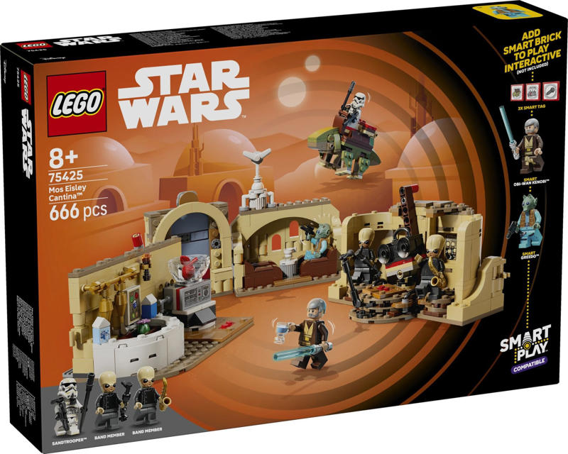 Luke’s Landspeeder – £34.99, AT-ST Attack on Endor – £44.99, Yoda’s Hut and Jedi Training – £59.99, Mos Eisley Cantina – £69.99, Millennium Falcon – £89.99