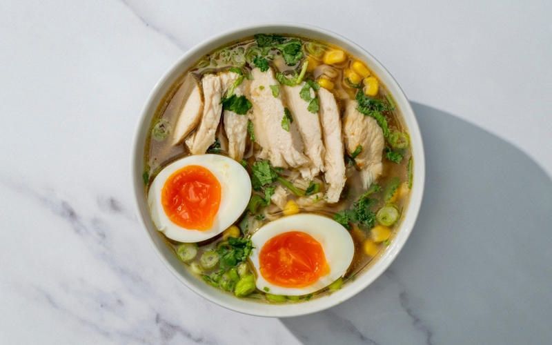 1. Microwave rice, 2. Supermarket pizza, 3. Instant noodles, 4. Tinned soup, 5. Hummus, 6. Oven chips, 7. Fish fingers, 8. Supermarket curry, 9. Packet mash, 10. Macaroni cheese