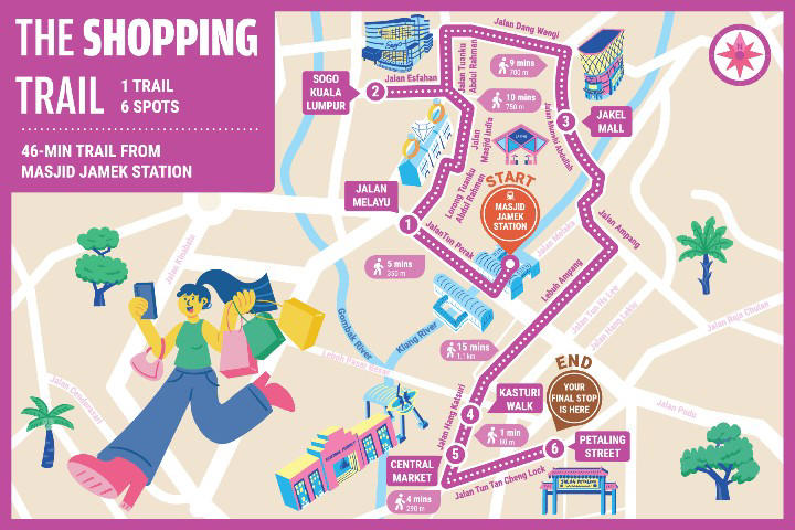 Kuala Lumpur Downtown Map, The Heritage Trail, The Museum Trail, The Artsy Trail, The Nature Trail, The Divine Trail, The Shopping Trail, The Family Trail, Download MyRapid PULSE to view the maps in full resolution