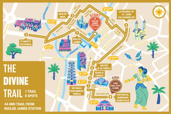 Kuala Lumpur Downtown Map, The Heritage Trail, The Museum Trail, The Artsy Trail, The Nature Trail, The Divine Trail, The Shopping Trail, The Family Trail, Download MyRapid PULSE to view the maps in full resolution