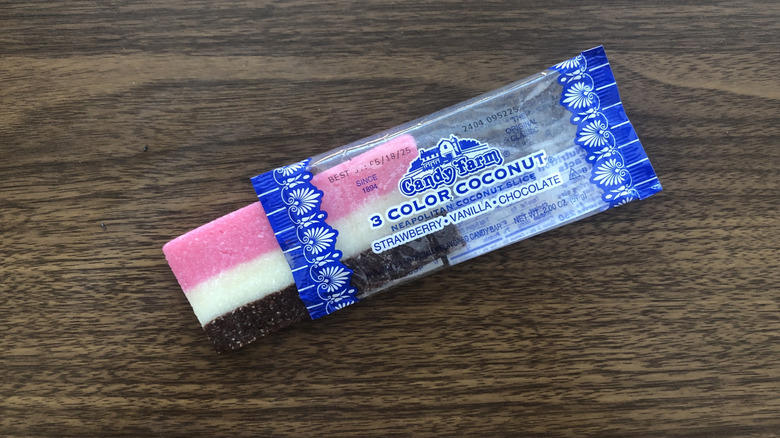 Sugar Babies, Vanilla Charleston Chew, MiniMini Chicles, Candy Farm Neapolitan, Naylor Butter Mints, Palmer Candy Co. Milk Chocolate Nonpareils, Bazooka Bubble Gum Pops
